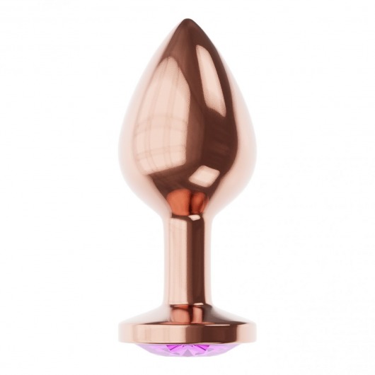 Пробка цвета розового золота с фиолетовым кристаллом Diamond Amethyst Shine S - 7,2 см. - Lola Games - купить с доставкой в Новом Уренгое