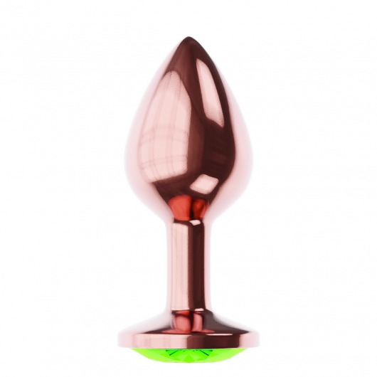 Пробка цвета розового золота с лаймовым кристаллом Diamond Emerald Shine S - 7,2 см. - Lola Games - купить с доставкой в Новом Уренгое
