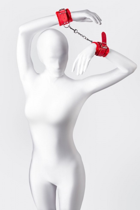 Красные наручники Anonymo из искусственной кожи - ToyFa - купить с доставкой в Новом Уренгое