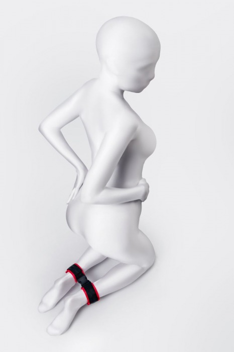 Красно-черные велюровые оковы Anonymo - ToyFa - купить с доставкой в Новом Уренгое