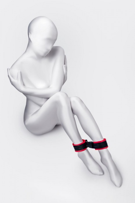 Красно-черные велюровые оковы Anonymo - ToyFa - купить с доставкой в Новом Уренгое