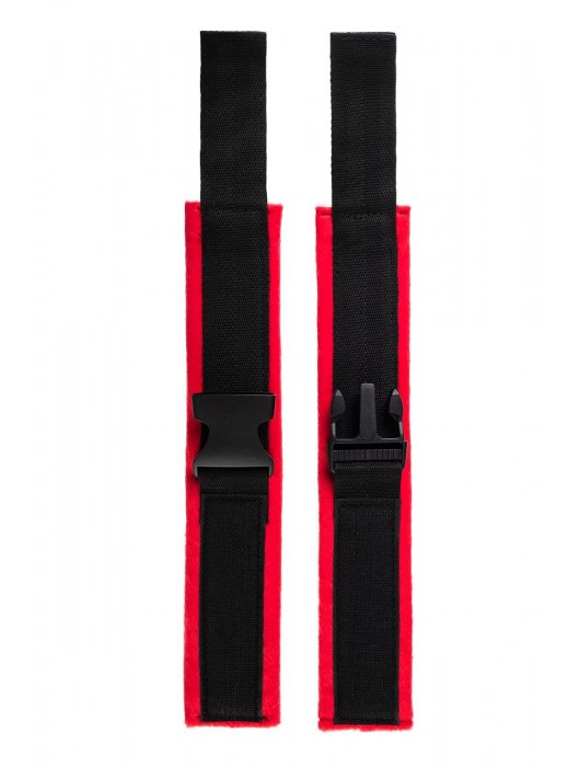 Красно-черные велюровые оковы Anonymo - ToyFa - купить с доставкой в Новом Уренгое