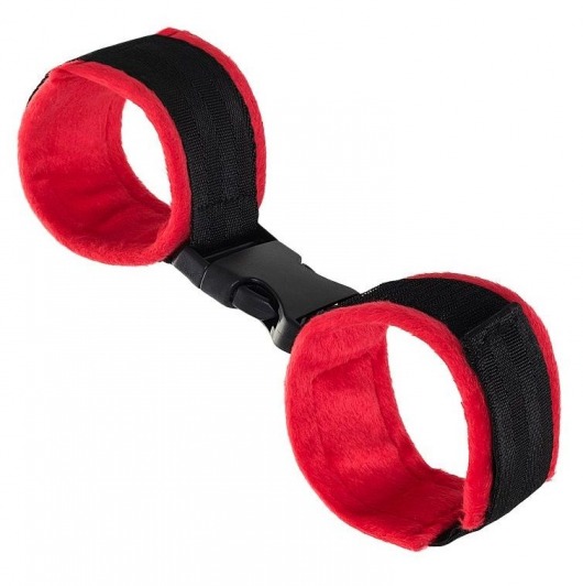Красно-черные велюровые оковы Anonymo - ToyFa - купить с доставкой в Новом Уренгое
