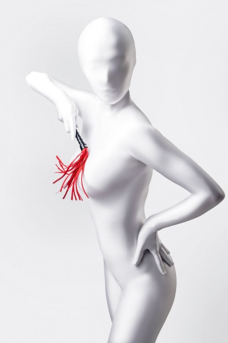 Красно-черный флоггер Anonymo - 28 см. - ToyFa - купить с доставкой в Новом Уренгое