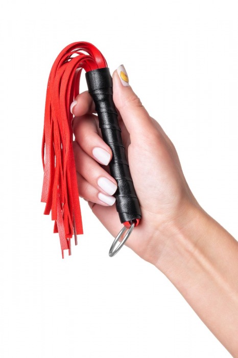 Красно-черный флоггер Anonymo - 28 см. - ToyFa - купить с доставкой в Новом Уренгое