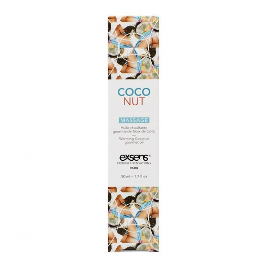 Разогревающее массажное масло с ароматом кокоса Gourmet Coconut - 50 мл. - Exsens - купить с доставкой в Новом Уренгое