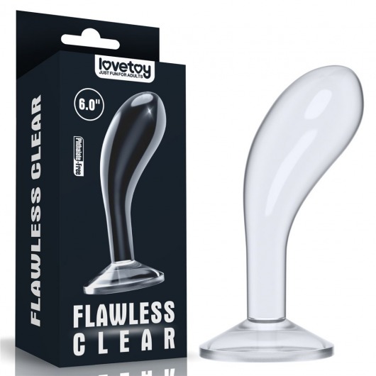 Прозрачный стимулятор простаты Flawless Clear Prostate Plug - 15 см. - Lovetoy - в Новом Уренгое купить с доставкой