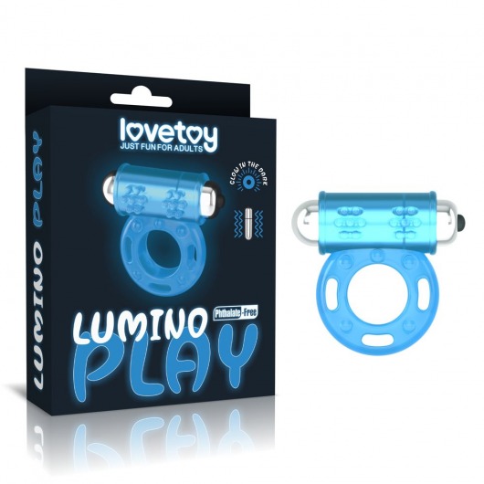 Голубое, светящееся в темноте эрекционное виброкольцо Lumino Play Vibrating Penis Ring - Lovetoy - в Новом Уренгое купить с доставкой