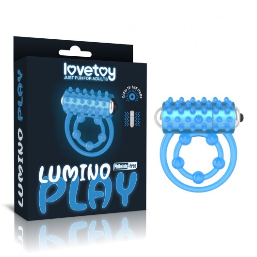 Голубое, светящееся в темноте виброкольцо Lumino Play Vibrating Penis Ring - Lovetoy - в Новом Уренгое купить с доставкой