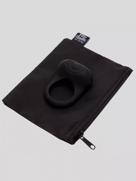 Черное эрекционное виброкольцо Sensation Rechargeable Vibrating Love Ring - Fifty Shades of Grey - в Новом Уренгое купить с доставкой