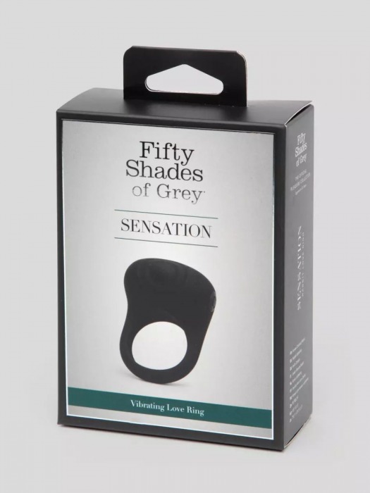 Черное эрекционное виброкольцо Sensation Rechargeable Vibrating Love Ring - Fifty Shades of Grey - в Новом Уренгое купить с доставкой