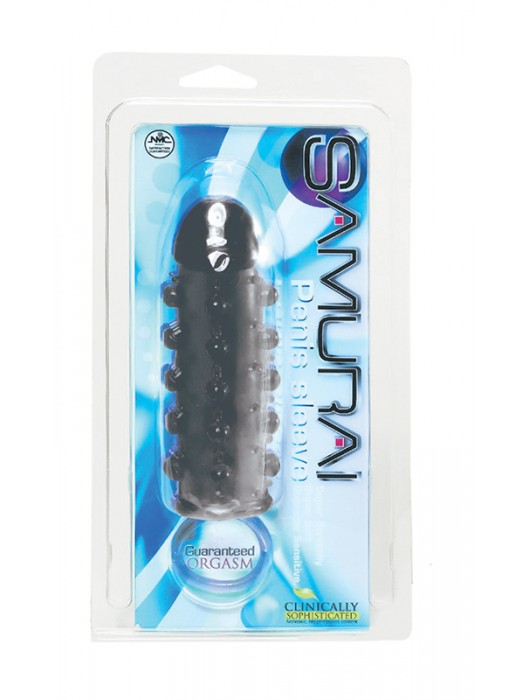 Дымчатая стимулирующая насадка с закрытой головкой SAMURAI PENIS SLEEVE BLACK - 14,5 см. - NMC - в Новом Уренгое купить с доставкой