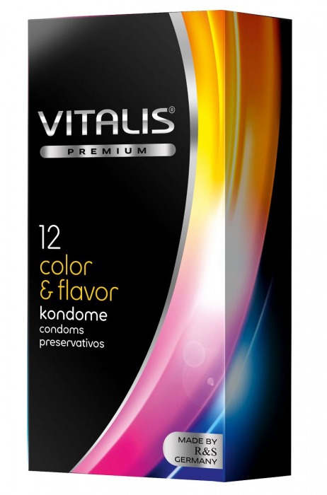 Цветные ароматизированные презервативы VITALIS PREMIUM color   flavor - 12 шт. - Vitalis - купить с доставкой в Новом Уренгое