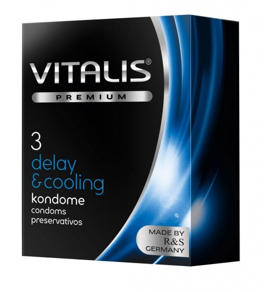 Презервативы VITALIS PREMIUM delay   cooling с охлаждающим эффектом - 3 шт. - Vitalis - купить с доставкой в Новом Уренгое