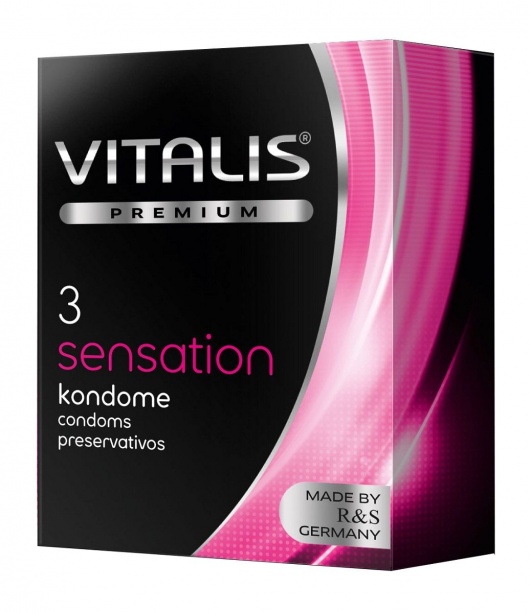 Презервативы с пупырышками и кольцами VITALIS PREMIUM sensation - 3 шт. - Vitalis - купить с доставкой в Новом Уренгое