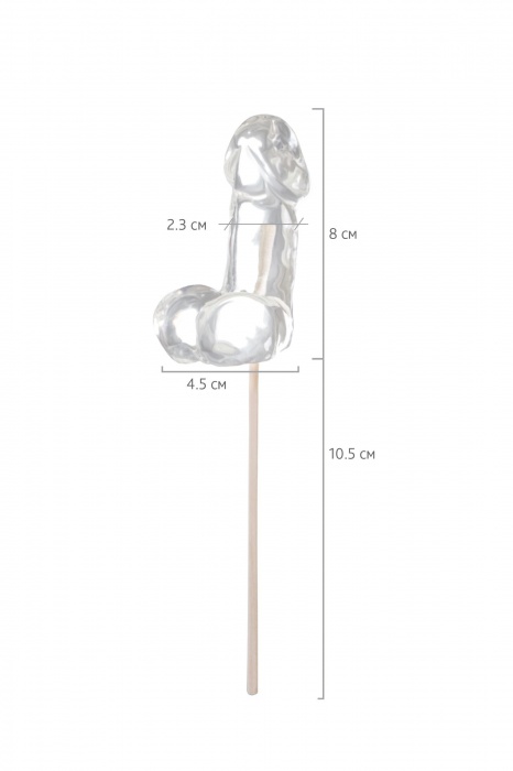 Прозрачный леденец в форме фаллоса со вкусом пина колады - Sosuчki - купить с доставкой в Новом Уренгое