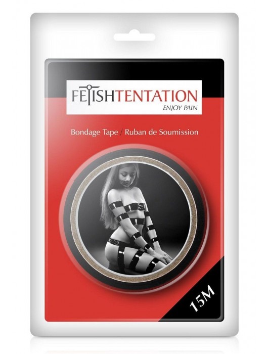 Черный скотч для фиксации - 15 м. - Fetish Tentation - купить с доставкой в Новом Уренгое