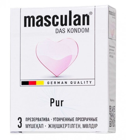 Супертонкие презервативы Masculan Pur - 3 шт. - Masculan - купить с доставкой в Новом Уренгое