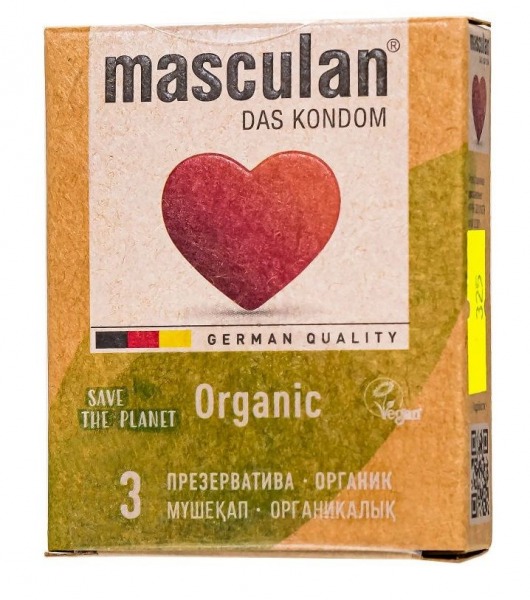 Экологически чистые презервативы Masculan Organic - 3 шт. - Masculan - купить с доставкой в Новом Уренгое