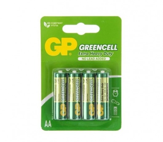 Батарейки солевые GP GreenCell AA/R6G - 4 шт. - Элементы питания - купить с доставкой в Новом Уренгое