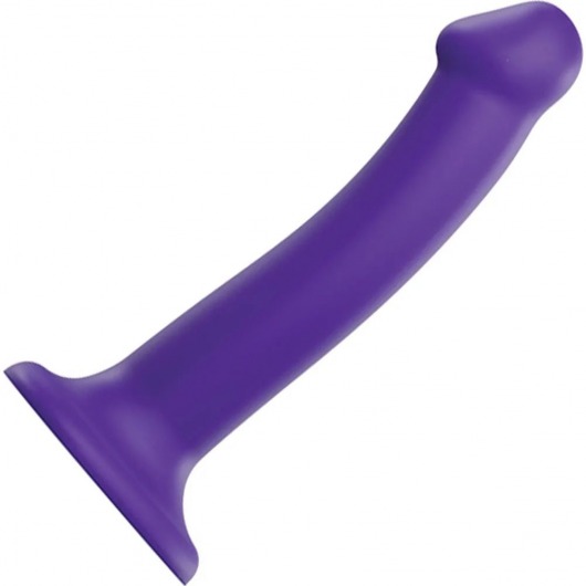 Фиолетовый фаллоимитатор-насадка Strap-On-Me Dildo Dual Density size M - 18 см. - Strap-on-me - купить с доставкой в Новом Уренгое