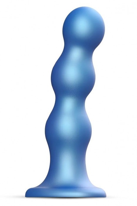 Голубая насадка Strap-On-Me Dildo Plug Balls size S - Strap-on-me - купить с доставкой в Новом Уренгое