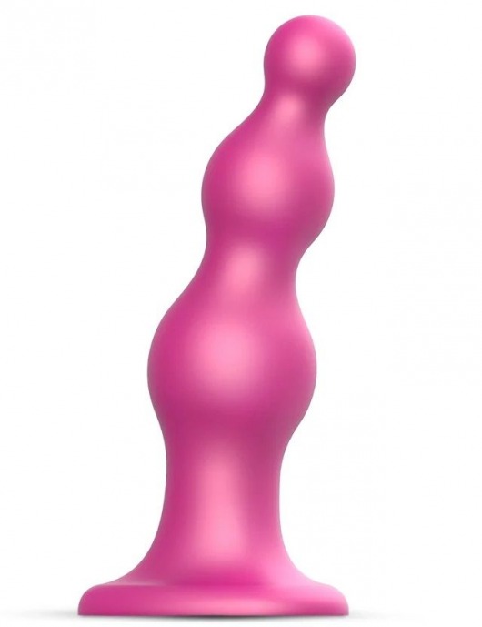 Розовая насадка Strap-On-Me Dildo Plug Beads size S - Strap-on-me - купить с доставкой в Новом Уренгое