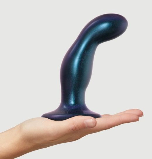 Темно-синяя насадка Strap-On-Me Dildo Plug Snaky size M - Strap-on-me - купить с доставкой в Новом Уренгое