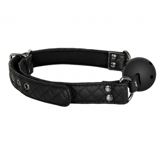 Черный кляп-шарик BALL GAG DIAMOND - Dream Toys - купить с доставкой в Новом Уренгое