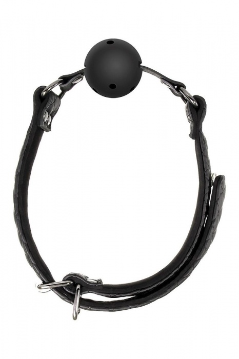 Черный кляп-шарик BALL GAG DIAMOND - Dream Toys - купить с доставкой в Новом Уренгое