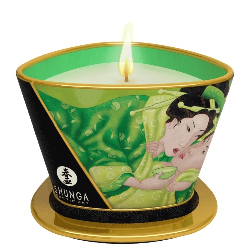 Массажная свеча Exotic Green Tea с ароматом зелёного чая - 170 мл. - Shunga - купить с доставкой в Новом Уренгое