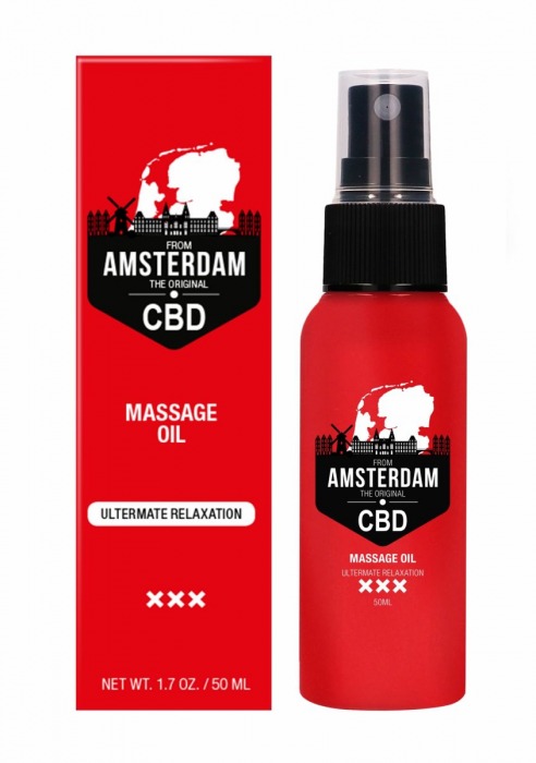 Стимулирующее массажное масло CBD from Amsterdam Massage Oil - 50 мл. - Shots Media BV - купить с доставкой в Новом Уренгое