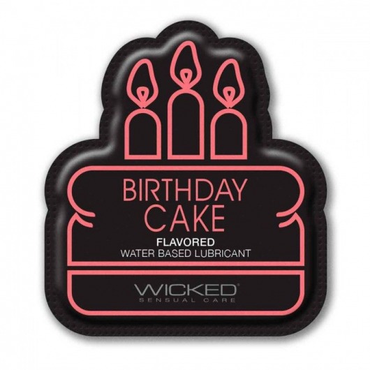 Лубрикант на водной основе со вкусом торта с кремом Wicked Aqua Birthday cake - 3 мл. - Wicked - купить с доставкой в Новом Уренгое