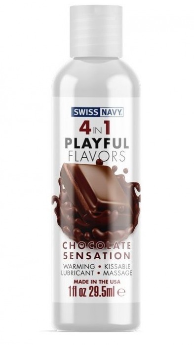 Массажный гель 4-в-1 Chocolate Sensation с ароматом шоколада - 29,5 мл. - Swiss navy - купить с доставкой в Новом Уренгое