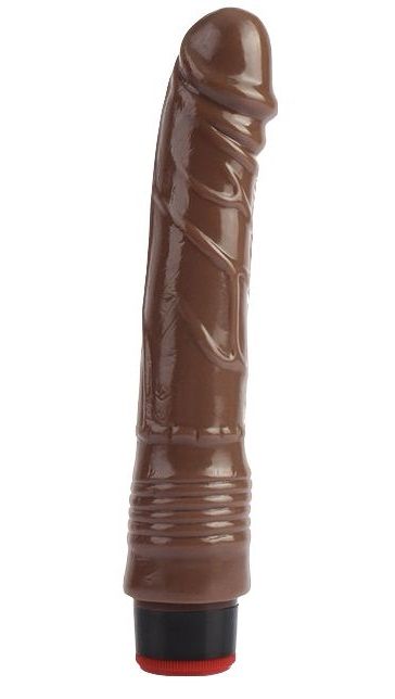 Коричневый вибратор-реалистик 9 Vibrating Dildo - 22,5 см. - CNT