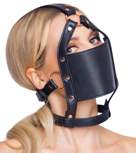 Черный намордник с кляпом-шаром Head Harness With A Gag - Orion - купить с доставкой в Новом Уренгое