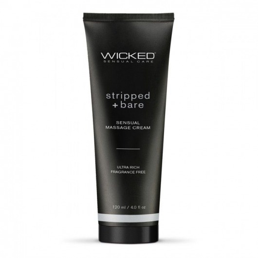 Массажный легкий крем WICKED Stripped plus Bare - 120 мл. - Wicked - купить с доставкой в Новом Уренгое