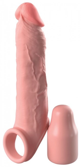 Телесная насадка-удлинитель 2 Inch Silicone X-tension with Strap - 20,3 см. - Pipedream - в Новом Уренгое купить с доставкой