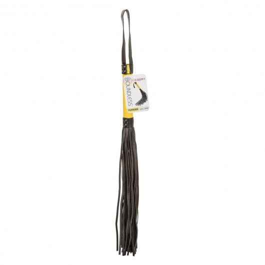 Черная плеть с желтой рукоятью Boundless Flogger - 69,25 см. - California Exotic Novelties - купить с доставкой в Новом Уренгое