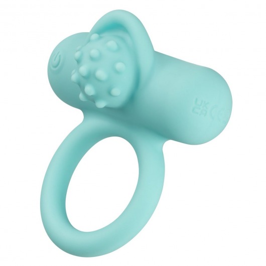 Аквамариновое эрекционное виброкольцо Silicone Rechargeable Nubby Lover’s Delight - California Exotic Novelties - в Новом Уренгое купить с доставкой