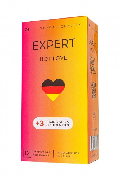 Презервативы EXPERT Hot Love с разогревающим эффектом - 12 шт.(+3 в подарок) - Expert - купить с доставкой в Новом Уренгое