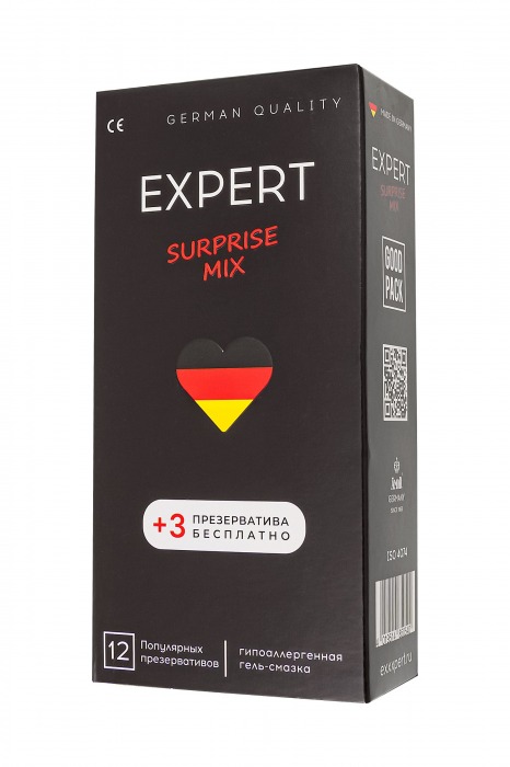 Презервативы EXPERT Surprise Mix - 12 шт.(+3 в подарок) - Expert - купить с доставкой в Новом Уренгое