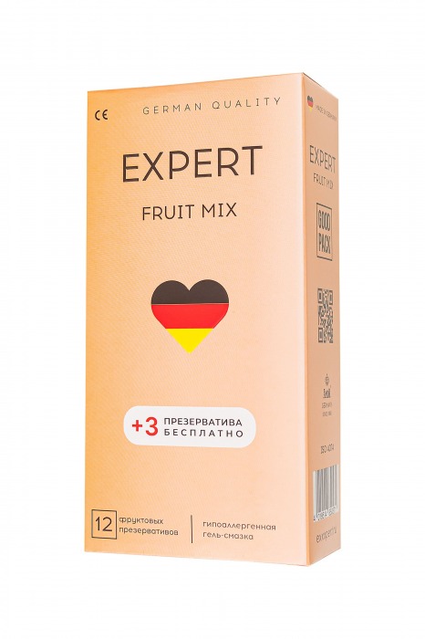 Ароматизированные презервативы EXPERT Fruit Mix - 12 шт.(+3 в подарок) - Expert - купить с доставкой в Новом Уренгое