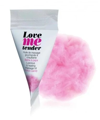 Съедобное согревающее массажное масло Love Me Tender Cotton Candy с ароматом сладкой ваты - 10 мл. - Love to Love - купить с доставкой в Новом Уренгое