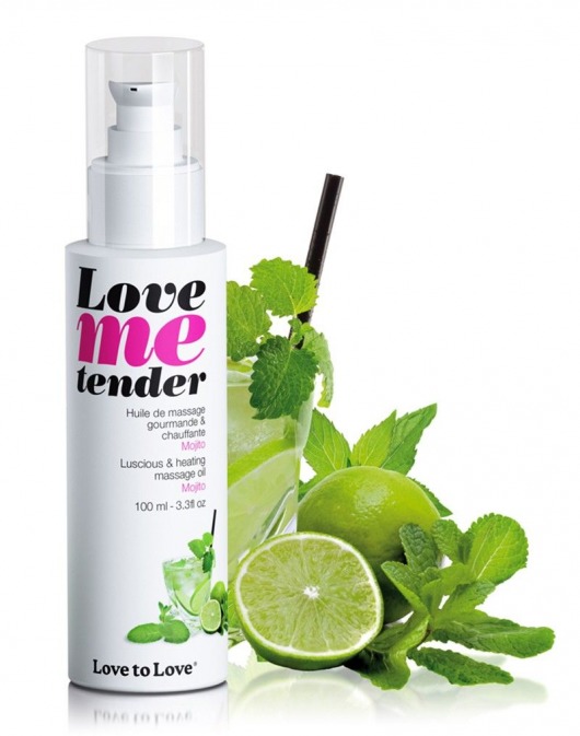 Съедобное согревающее массажное масло Love Me Tender Mojito с ароматом мохито - 100 мл. - Love to Love - купить с доставкой в Новом Уренгое