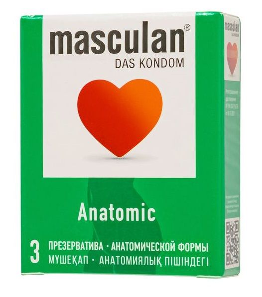 Презервативы анатомической формы Masculan Anatomic - 3 шт. - Masculan - купить с доставкой в Новом Уренгое