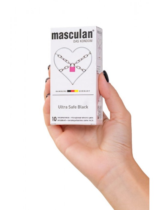 Ультрапрочные презервативы Masculan Ultra Safe Black - 10 шт. - Masculan - купить с доставкой в Новом Уренгое