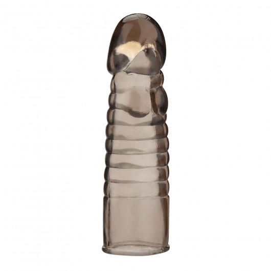 Дымчатая насадка-удлинитель Ribbed Realistic Penis Enhancing Sleeve Extension - 15,2 см. - BlueLine - в Новом Уренгое купить с доставкой