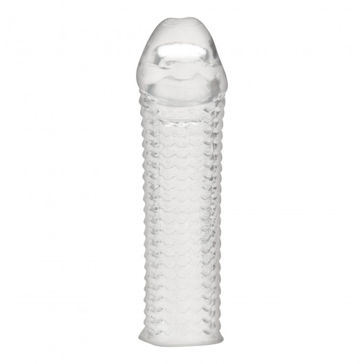 Текстурированная насадка на пенис Clear Textured Penis Enhancing Sleeve Extension - 16,5 см. - BlueLine - в Новом Уренгое купить с доставкой