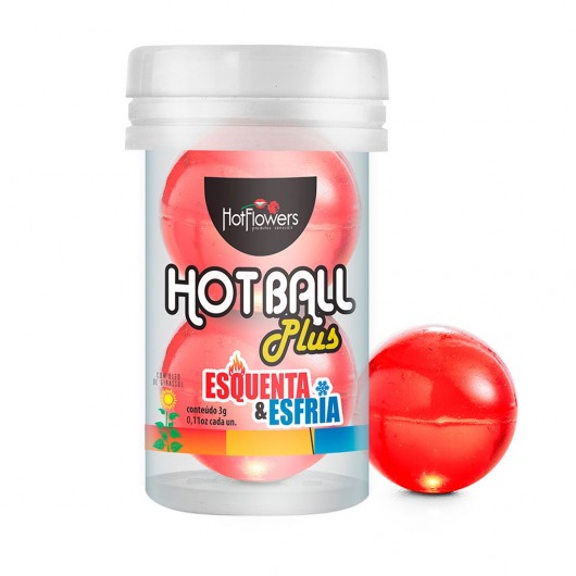 Лубрикант на масляной основе Hot Ball Plus с охлаждающе-разогревающим эффектом (2 шарика по 3 гр.) - HotFlowers - купить с доставкой в Новом Уренгое